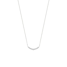 Load image into Gallery viewer, Mystigrey Elizabeth .925 Sterling Silver Plated Rhodium Necklace for Women with Cubic Zirconia - Horizontal