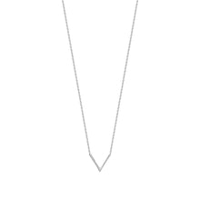 Load image into Gallery viewer, Mystigrey Aria .925 Sterling Silver Plated Rhodium V Necklace