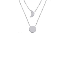Load image into Gallery viewer, Mystigrey Moon 18K Gold Plated and .925 Sterling Silver Plated Dual Necklace for Women