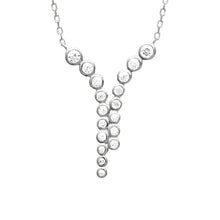 Load image into Gallery viewer, Mystigrey Elizabeth .925 Sterling Silver Plated Rhodium Necklace for Women with Cubic Zirconia - Dual Vertical