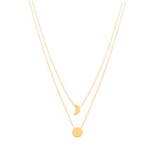 Load image into Gallery viewer, Mystigrey Moon 18K Gold Plated and .925 Sterling Silver Plated Dual Necklace for Women