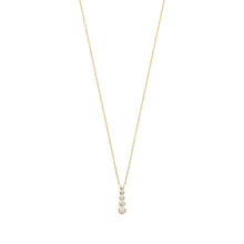 Load image into Gallery viewer, Mystigrey Elizabeth .925 Sterling Silver Plated Rhodium Necklace for Women with Cubic Zirconia - Vertical