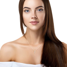 Load image into Gallery viewer, Mystigrey Gaelle .925 Sterling Silver Plated Rhodium Necklace for Women with Cubic Zirconia