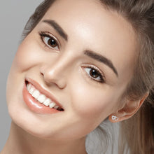 Load image into Gallery viewer, Mystigrey Milena Two Hearts .925 Sterling Silver Plated Rhodium Earrings for Women with Cubic Zirconia