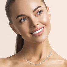 Load image into Gallery viewer, Mystigrey Hannah 18K Gold Plated and .925 Sterling Silver Plated Rhodium Necklace for Women with Cubic Zirconia