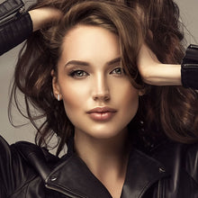 Load image into Gallery viewer, Mystigrey Jessica 18K Gold Plated and .925 Sterling Silver Plated Rhodium Long Bar Earrings for Women with Cubic Zirconia