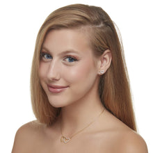 Load image into Gallery viewer, Mystigrey Milena Two Hearts .925 Sterling Silver Plated Rhodium Earrings for Women with Cubic Zirconia