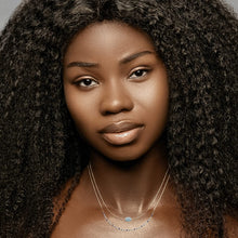 Load image into Gallery viewer, Mystigrey Girls and Women Agatha 18K Plated Gold Double Necklace Gold Black Agate, Blue Amazonite, Pink Quartz, Green Aventurine and White Moonstone