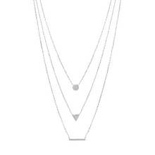 Load image into Gallery viewer, Mystigrey Victoria .925 Sterling Silver Plated Rhodium and 18K Gold Plated Necklace for Women 3 Chains