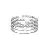 Load image into Gallery viewer, Mystigrey Gaelle .925 Sterling Silver Plated Rhodiumand 18K Gold Plated 4 Bands Ring with Cubic Zirconia