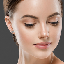 Load image into Gallery viewer, Mystigrey Carter .925 Sterling Silver Plated Rhodium and 18K Gold Plated Stud Earrings for Women with Cubic Zirconia - Interlocked Circles