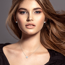 Load image into Gallery viewer, Mystigrey Amie .925 Sterling Silver Plated Rhodium and 18K Gold Plated Earrings for Women with Cubic Zirconia or Turquoise
