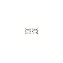 Load image into Gallery viewer, Mysti .925 Sterling Silver Plated Rhodium Solitary Square Earrings for Women with Cubic Zirconia