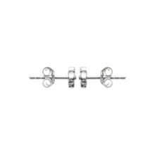 Load image into Gallery viewer, Mystigrey Flore .925 Sterling Silver Plated Rhodium and 18K Gold Plated Stud Flower Earrings for Women with Cubic Zirconia
