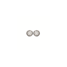 Load image into Gallery viewer, Mystigrey Hannah .925 Sterling Silver Plated Rhodium Solitary Earrings for Women with Cubic Zirconia