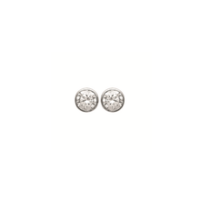 Load image into Gallery viewer, Mystigrey Hannah .925 Sterling Silver Plated Rhodium Solitary Earrings for Women with Cubic Zirconia