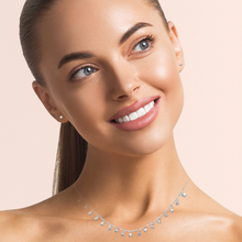 Load image into Gallery viewer, Mystigrey Hannah .925 Sterling Silver Plated Rhodium Solitary Earrings for Women with Cubic Zirconia