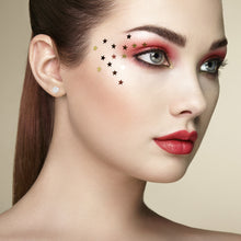 Load image into Gallery viewer, Mystigrey Polaris .925 Sterling Silver Plated Rhodium and 18K Gold Plated Star SnowFlakes Earrings for Women with Cubic Zirconia