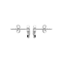 Load image into Gallery viewer, Mystigrey Polaris .925 Sterling Silver Plated Rhodium and 18K Gold Plated North Star Star Stud Earrings for Women with Cubic Zirconia