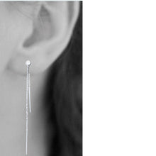 Load image into Gallery viewer, Mystigrey Liberty .925 Sterling Silver Plated Rhodium Dangle Earrings for Women with Cubic Zirconia