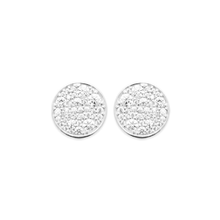 Load image into Gallery viewer, Mystigrey Calysta .925 Sterling Silver Plated Rhodium and 18K Gold Plated Earrings for Women with Cubic Zirconia