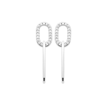 Load image into Gallery viewer, Mystigrey Mackenna .925 Sterling Silver Plated Rhodium and 18K Gold Plated Stud Earrings for Women with Cubic Zirconia