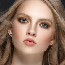 Load image into Gallery viewer, Mystigrey Montana .925 Sterling Silver Plated Rhodium and 18K Gold Plated Earrings for Women Black Agate