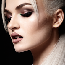 Load image into Gallery viewer, Mystigrey Polaris Single Star .925 Sterling Silver Plated Rhodium and 18K Gold Plated Earrings