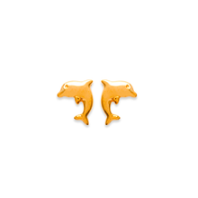 Load image into Gallery viewer, Mystigrey Dolphin .925 Sterling Silver Plated Rhodium and 18K Gold Plated Earrings