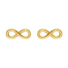 Load image into Gallery viewer, Mystigrey Infinity .925 Sterling Silver Plated Rhodium and 18K Gold Plated Earrings