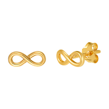 Load image into Gallery viewer, Mystigrey Infinity .925 Sterling Silver Plated Rhodium and 18K Gold Plated Earrings