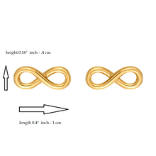 Load image into Gallery viewer, Mystigrey Infinity .925 Sterling Silver Plated Rhodium and 18K Gold Plated Earrings