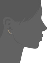 Load image into Gallery viewer, Mystigrey Elizabeth .925 Sterling Silver Plated Rhodium, 18K Rose Gold Plated and 18K Gold Plated Climber Earrings for Women with Cubic Zirconia