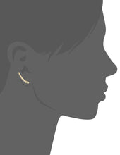 Load image into Gallery viewer, Mystigrey Elizabeth .925 Sterling Silver Plated Rhodium, 18K Rose Gold Plated and 18K Gold Plated Climber Earrings for Women with Cubic Zirconia
