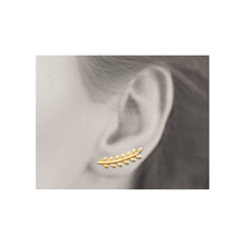 Load image into Gallery viewer, Mystigrey Eden .925 Sterling Silver Plated Rhodium and 18K Gold Plated Climber Earrings