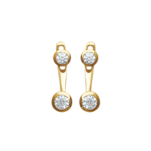 Load image into Gallery viewer, Mystigrey Liberty .925 Sterling Silver Plated Rhodium Jacket Earrings for Women with Cubic Zirconia