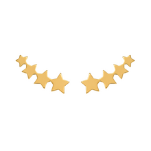 Load image into Gallery viewer, Mystigrey Polaris .925 Sterling Silver Plated Rhodium and 18K Gold Plated 4 Stars Climber Earrings