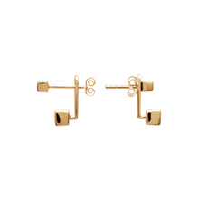 Load image into Gallery viewer, Mystigrey Brooke .925 Sterling Silver Plated Rhodium and 18K Gold Plated Jacket Square Earrings for Women