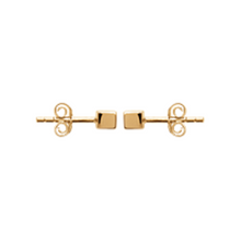 Load image into Gallery viewer, Mystigrey Brooke 18K Gold Plated and .925 Sterling Silver Plated Rhodium Stud Square Earrings