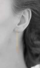 Load image into Gallery viewer, Mystigrey Liberty .925 Sterling Silver Plated Rhodium and 18k Gold Plated Dangle Earrings