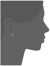 Load image into Gallery viewer, Mystigrey Serenity 925 Sterling Silver Plated Rhodium and 18K Gold Plated Earrings for Women Available in Green Aventurine, Pink Quartz, and White Moonstone