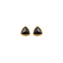 Load image into Gallery viewer, Mystigrey Montana .925 Sterling Silver Plated Rhodium and 18K Gold Plated Earrings for Women Black Agate