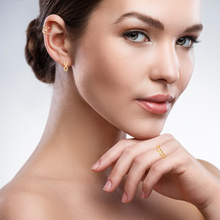 Load image into Gallery viewer, Mystigrey Julie .925 Sterling Silver Plated Rhodium and 18K Gold Plated Stud Earrings