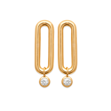 Load image into Gallery viewer, Mystigrey Mackenzie .925 Sterling Silver Plated Rhodium and 18K Gold Plated Stud Earrings for Women with Cubic Zirconia