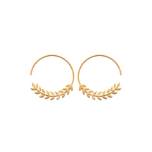 Load image into Gallery viewer, Mystigrey Cesaria .925 Sterling Silver Plated Rhodium and 18K Gold Plated Circle Earrings