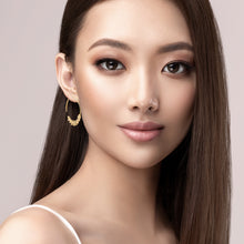 Load image into Gallery viewer, Mystigrey Cesaria .925 Sterling Silver Plated Rhodium and 18K Gold Plated Circle Earrings