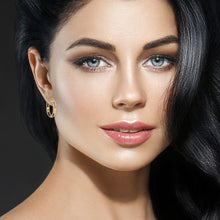 Load image into Gallery viewer, Mystigrey Julie Hoop .925 Sterling Silver Plated Rhodium and 18K Gold Plated Earrings