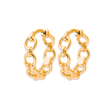 Load image into Gallery viewer, Mystigrey Emilie .925 Sterling Silver Plated Rhodium and 18K Gold Plated Hoop Earrings