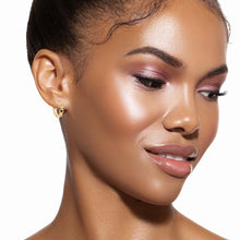 Load image into Gallery viewer, Mystigrey Emilie .925 Sterling Silver Plated Rhodium and 18K Gold Plated Hoop Earrings