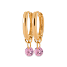 Load image into Gallery viewer, Mystigrey Tinker Bell 18K Gold Plated Hoop Earrings for Women Blue, Pink or Red